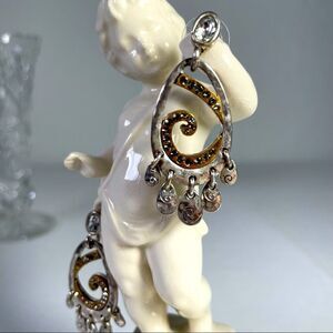 Dripping Glam gold silver and crystal earrings